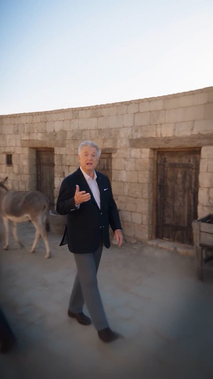 Pastor Jack Graham walking through an ancient city street