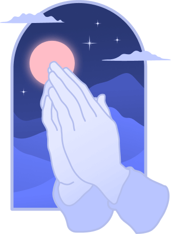 Hands in window